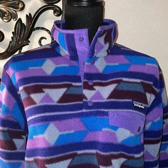 Patagonia Women’s Synchilla Snap-T Pullover Fleece MEDIUM Purple Jacket - Picture 15 of 16